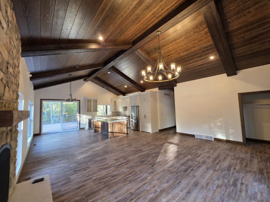 Wood ceiling in new home